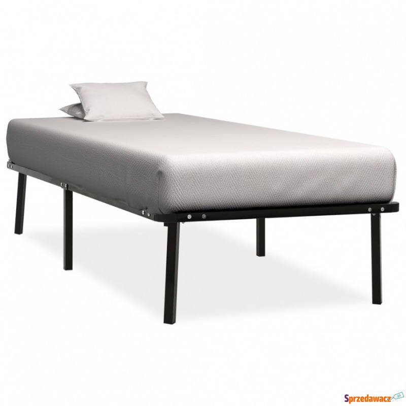 Rama łóżka, czarna, metalowa, 90 x 200 cm - Stelaże do łóżek - Puławy