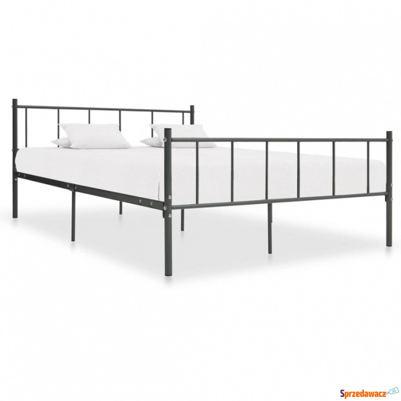 Rama łóżka, szara, metalowa, 200 x 200 cm - Łóżka - Swarzędz