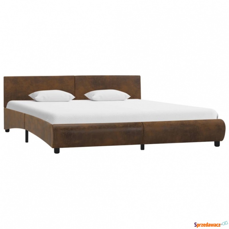 Rama łóżka, brązowa, sztuczna skóra, 180 x 200 cm - Łóżka - Pilchowo