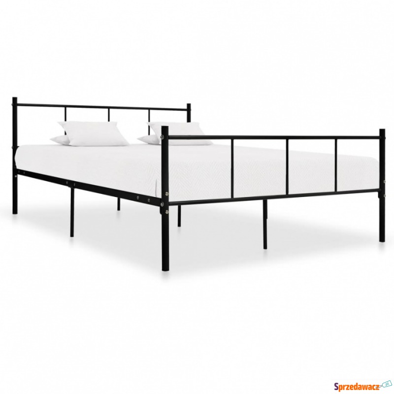 Rama łóżka, czarna, metalowa, 140 x 200 cm - Stelaże do łóżek - Kiełpino