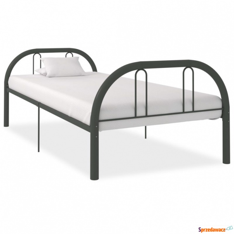 Rama łóżka, szara, metalowa, 90 x 200 cm - Łóżka - Słupsk