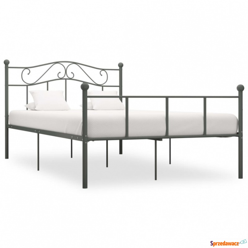 Rama łóżka, szara, metalowa, 120 x 200 cm - Stelaże do łóżek - Czeladź