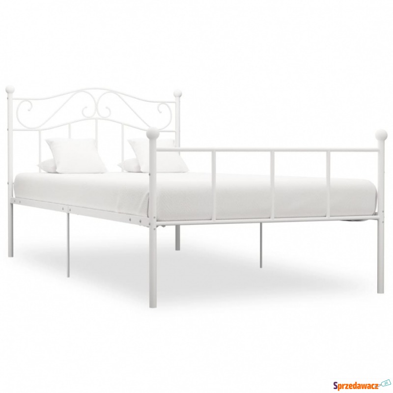 Rama łóżka, biała, metalowa, 100 x 200 cm - Stelaże do łóżek - Kętrzyn