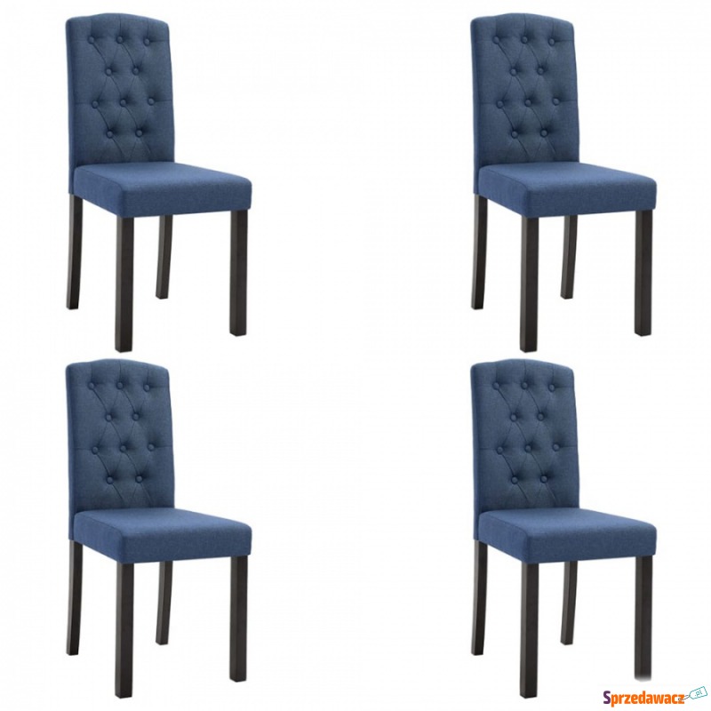 Krzesła do jadalni 4 szt. niebieskie tapicerowane... - Krzesła do salonu i jadalni - Gliwice