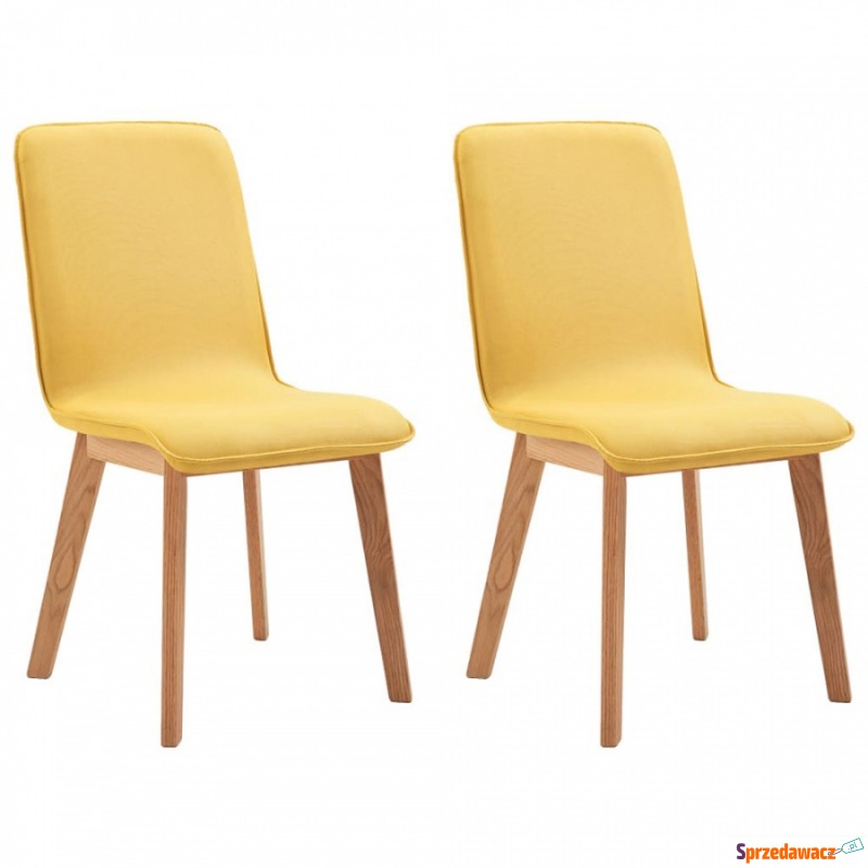 Krzesła do kuchni 2 szt. żółte tkanina - Krzesła kuchenne - Pilchowo