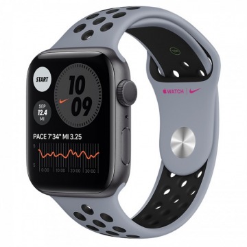 Smartwatch Apple Watch Nike 6 GPS 44mm aluminium, gwiezdna szarość | antracyt/czarny pasek sport