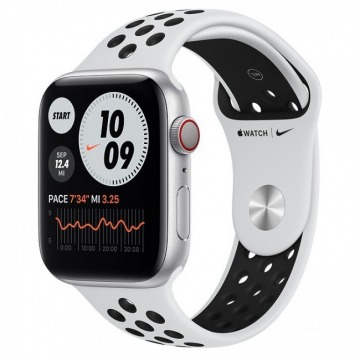 Smartwatch Apple Watch Nike 6 GPS+Cell 44 aluminium, srebrny | platyna/czarny pasek sport
