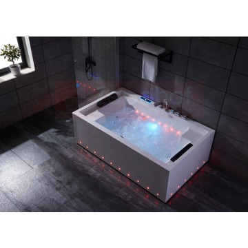 Wanna z hydromasażem LS-4050 prostokątna 180cmx110cmx58cm 2 osobowa chromoterapia z podgrzewaczem