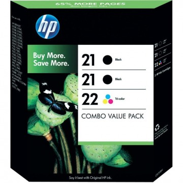 Oryginał HP KIT No. 21 x2 + No. 22 [Combo Value Pack]