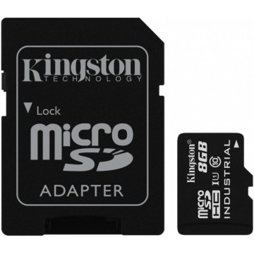 Kingston Industrial microSDHC 8GB Class 10 UHS-I + SD Adapter