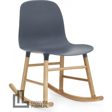 Krzesło bujane Form drewno dębowe niebieskie