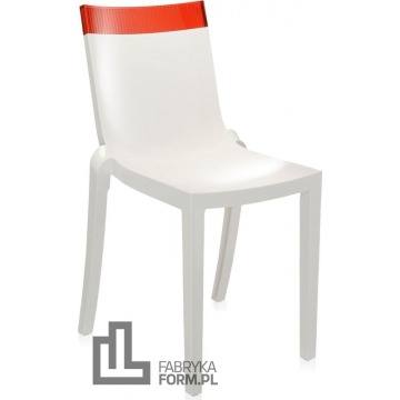 Krzesło Hi-Cut białe z czerwonym paskiem