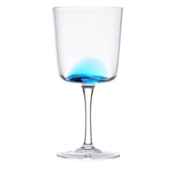 Kieliszek do wody i wina DUKA KROG 350 ml transparentny niebieski szkło