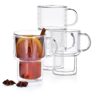 Zestaw szklanek do kawy i herbaty DUKA ASTRID 280 ml transparentny szkło