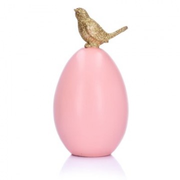 Figurka jajko z ptaszkiem DUKA GODIS 11 cm różowa żywica