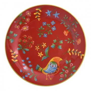 Talerz śniadaniowy DUKA PARADISE 22 cm czerwony ceramika