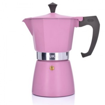 Kawiarka ciśnieniowa na 6 filiżanek DUKA TRYCK różowa aluminium