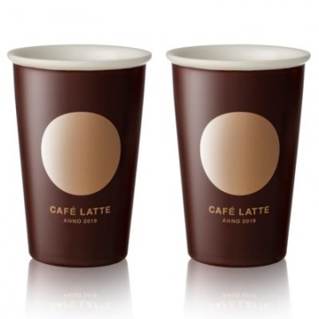 Zestaw 2 kubków do latte DUKA CAFE 300 ml brązowy porcelana