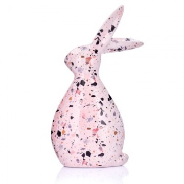 Figurka wielkanocna królik lastryko DUKA SUDDIGHET 22 cm różowa porcelana