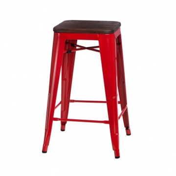 Krzesło barowe Paris Wood D2 sosna orzech/czerwone