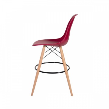 Krzesło barowe 46x57x104cm King Home DSW Wood bordowe