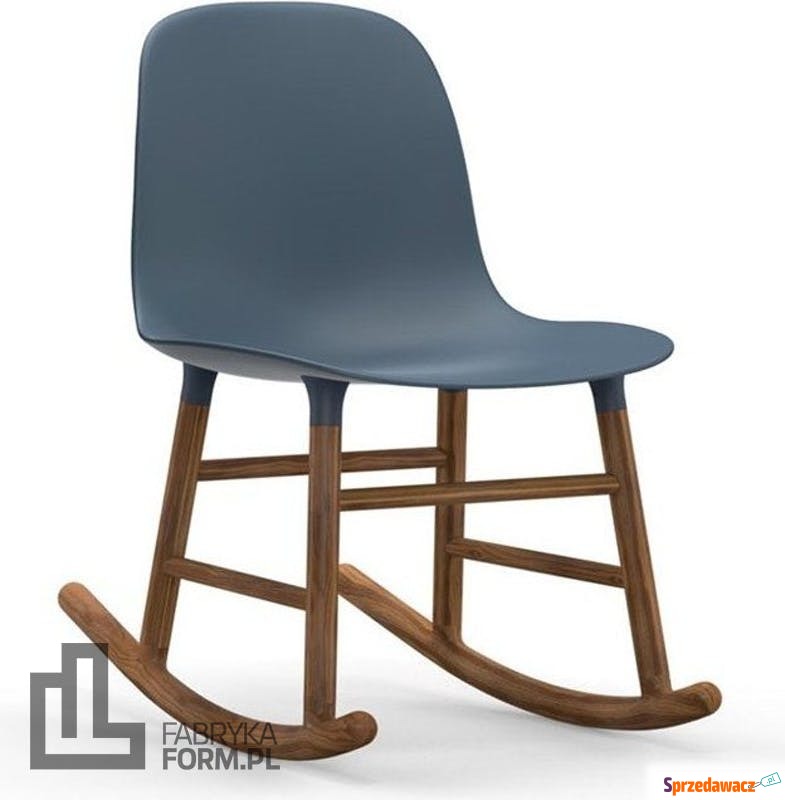 Krzesło bujane Form drewno orzechowe niebieskie - Sofy, fotele, komplety... - Dąbrowa Górnicza