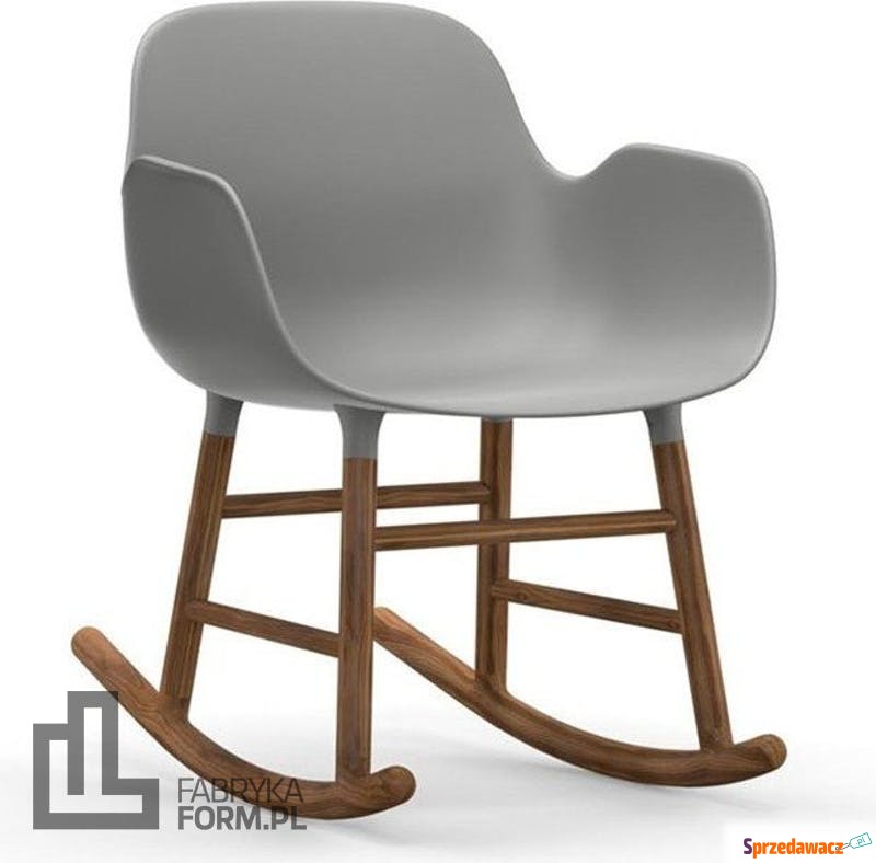 Fotel bujany Form drewno orzechowe szary - Sofy, fotele, komplety... - Zielona Góra
