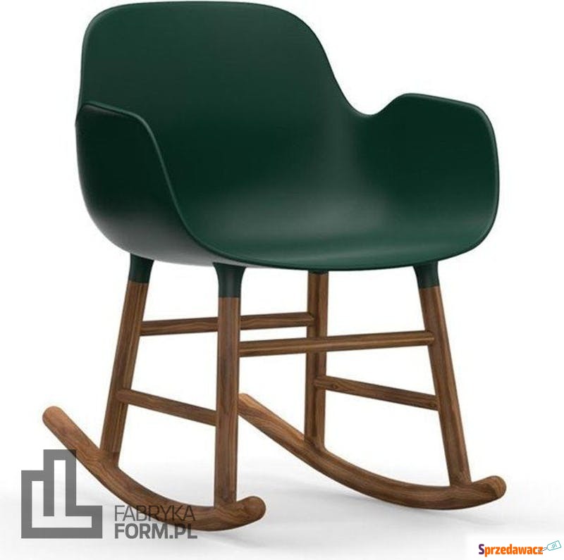 Fotel bujany Form drewno orzechowe zielony - Sofy, fotele, komplety... - Chrośnica