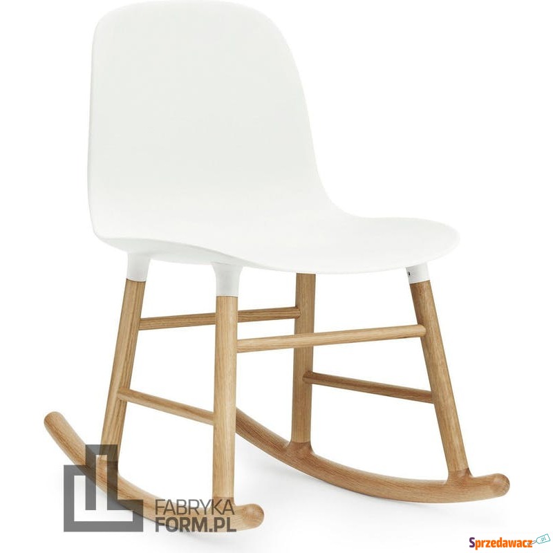 Krzesło bujane Form drewno dębowe białe - Sofy, fotele, komplety... - Przasnysz