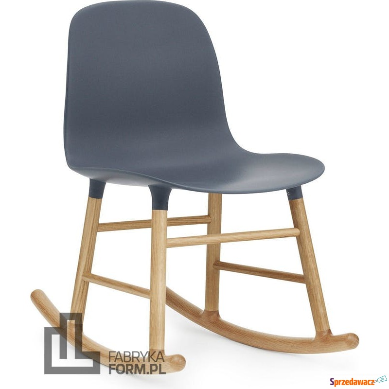 Krzesło bujane Form drewno dębowe niebieskie - Sofy, fotele, komplety... - Kalisz