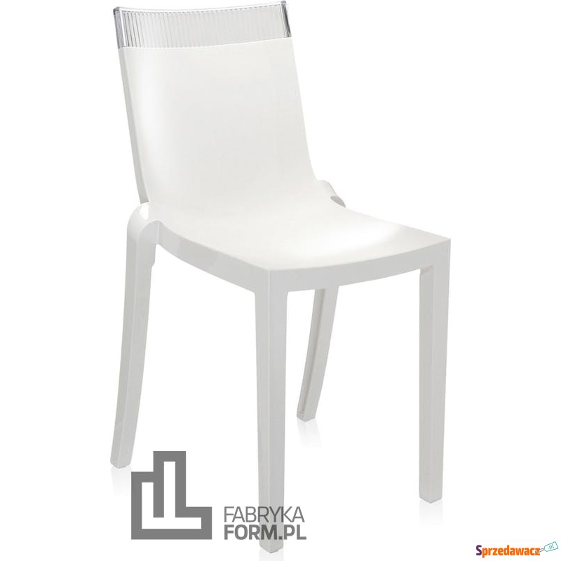 Krzesło Hi-Cut białe z przezroczystym paskiem - Sofy, fotele, komplety... - Bielsko-Biała