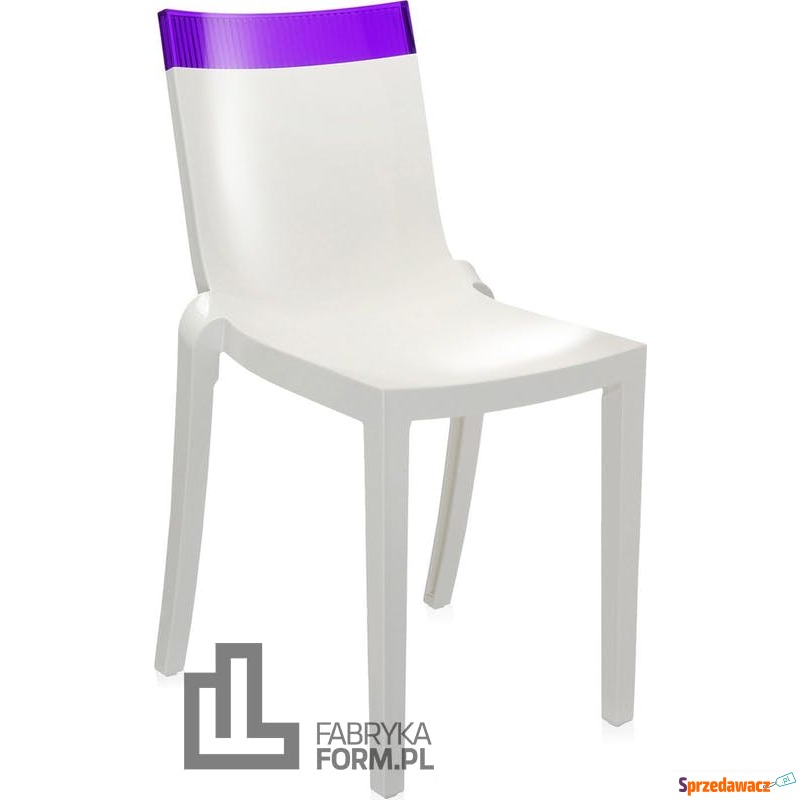 Krzesło Hi-Cut białe z fioletowym paskiem - Sofy, fotele, komplety... - Radom