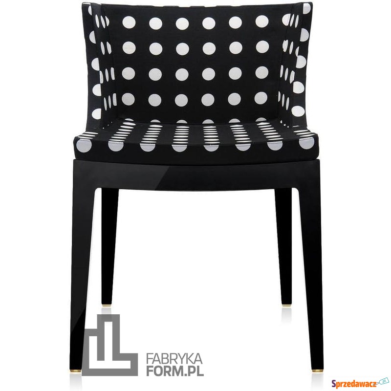 Krzesło Mademoiselle czarny korpus białe grochy - Sofy, fotele, komplety... - Zgorzelec