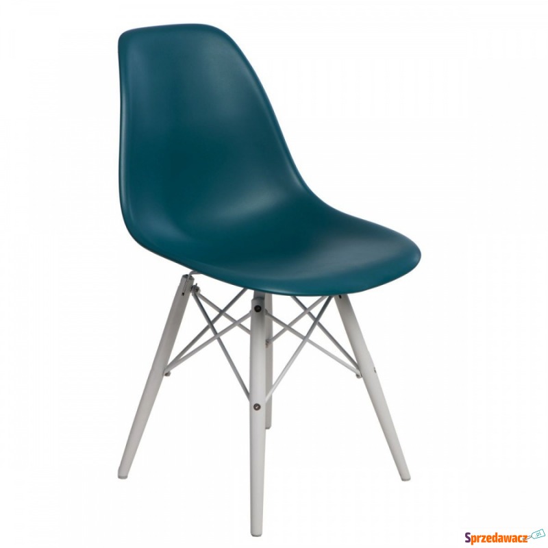 Krzesło P016W PP D2 morski zielony/białe - Krzesła do salonu i jadalni - Grodzisk Mazowiecki