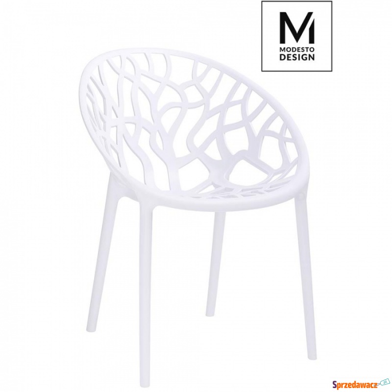Krzesło Modesto Design Koral białe - Krzesła do salonu i jadalni - Chocianowice