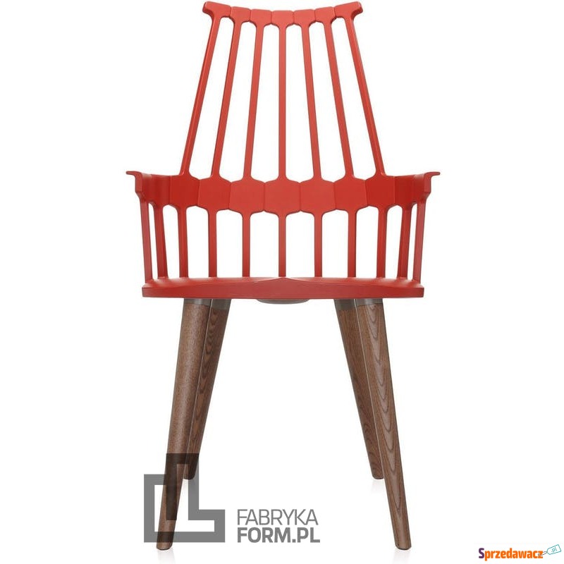 Krzesło na drewnianych nogach Comback pomarań... - Sofy, fotele, komplety... - Ustka
