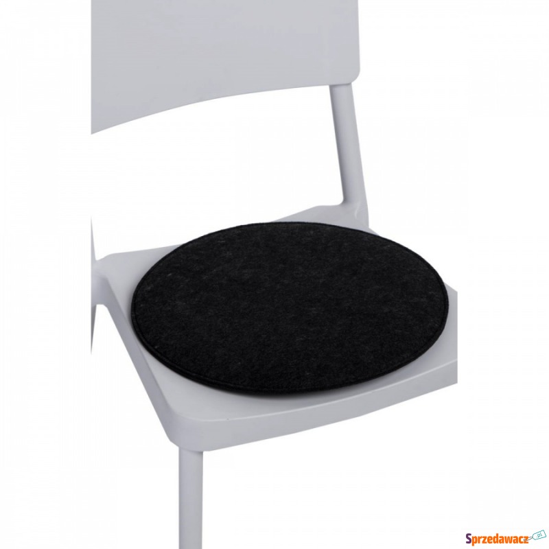 Poduszka na krzesło okrągła szara ciemna - Poduszki - Gierałcice