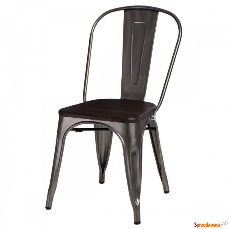 Krzesło Paris Wood D2 metaliczne-sosna szczotkowana - Krzesła do salonu i jadalni - Dzierżoniów