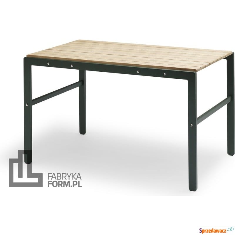 Stół Reform z drewnianym blatem zielony - Stoły, ławy, stoliki - Załom