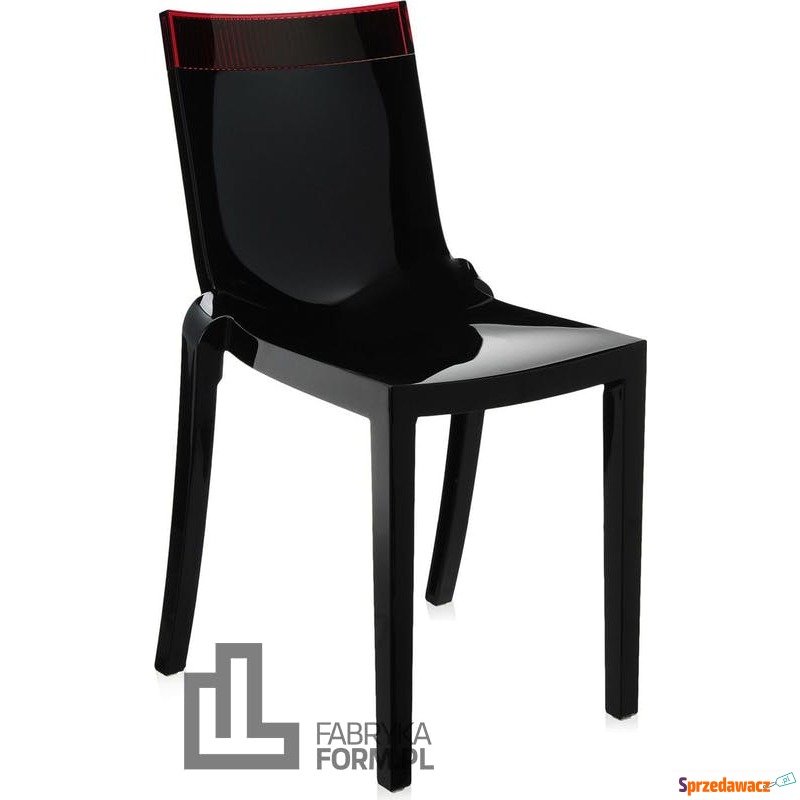 Krzesło Hi-Cut czarne z czerwonym paskiem - Sofy, fotele, komplety... - Tarnobrzeg