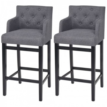 Krzesła barowe 2 szt. materiałowe 50x47x103 cm ciemnoszare