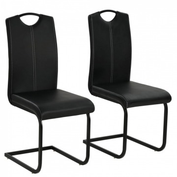 Krzesła do jadalni 2szt. sztuczna skóra czarne