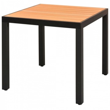 Stół ogrodowy, WPC, aluminium, 80 x 80 x 74 cm, brąz
