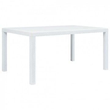 Stół ogrodowy, 150x90x72 cm, plastikowy, biały