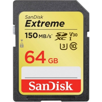 SanDisk SDXC 64GB Extreme UHS-I U3 V30 150/60 MB/s