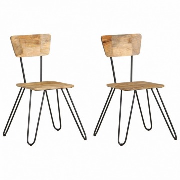 Krzesła stołowe, 2 szt., lite drewno mango