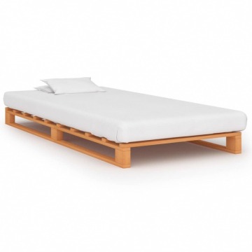 Rama łóżka z palet, brązowa, lite drewno sosnowe, 100 x 200 cm