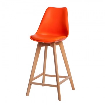 Krzesło barowe Norden Wood high PP D2 pomarańczowy