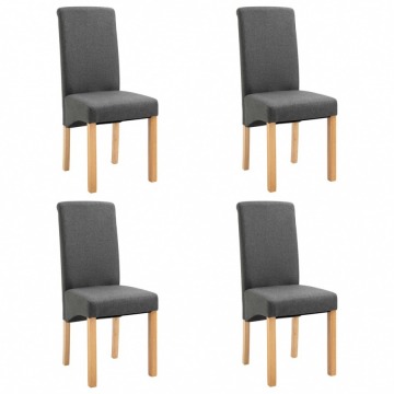 Krzesła stołowe, 4 szt., szare, tkanina