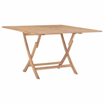 Składany stół ogrodowy, 120x120x75 cm, lite drewno tekowe